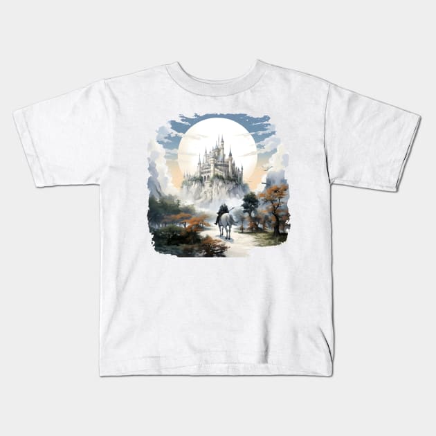 The White One Arrives at the Tower of Guard - Fantasy Kids T-Shirt by Fenay-Designs